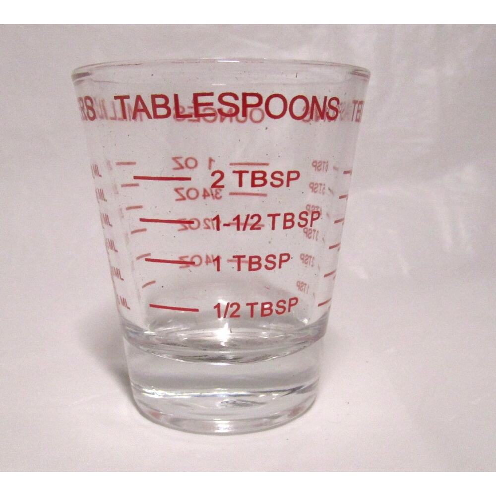 Entertaining Clear Shot Glass 1 Ounce Capacity & Red Marked Measurements Barware